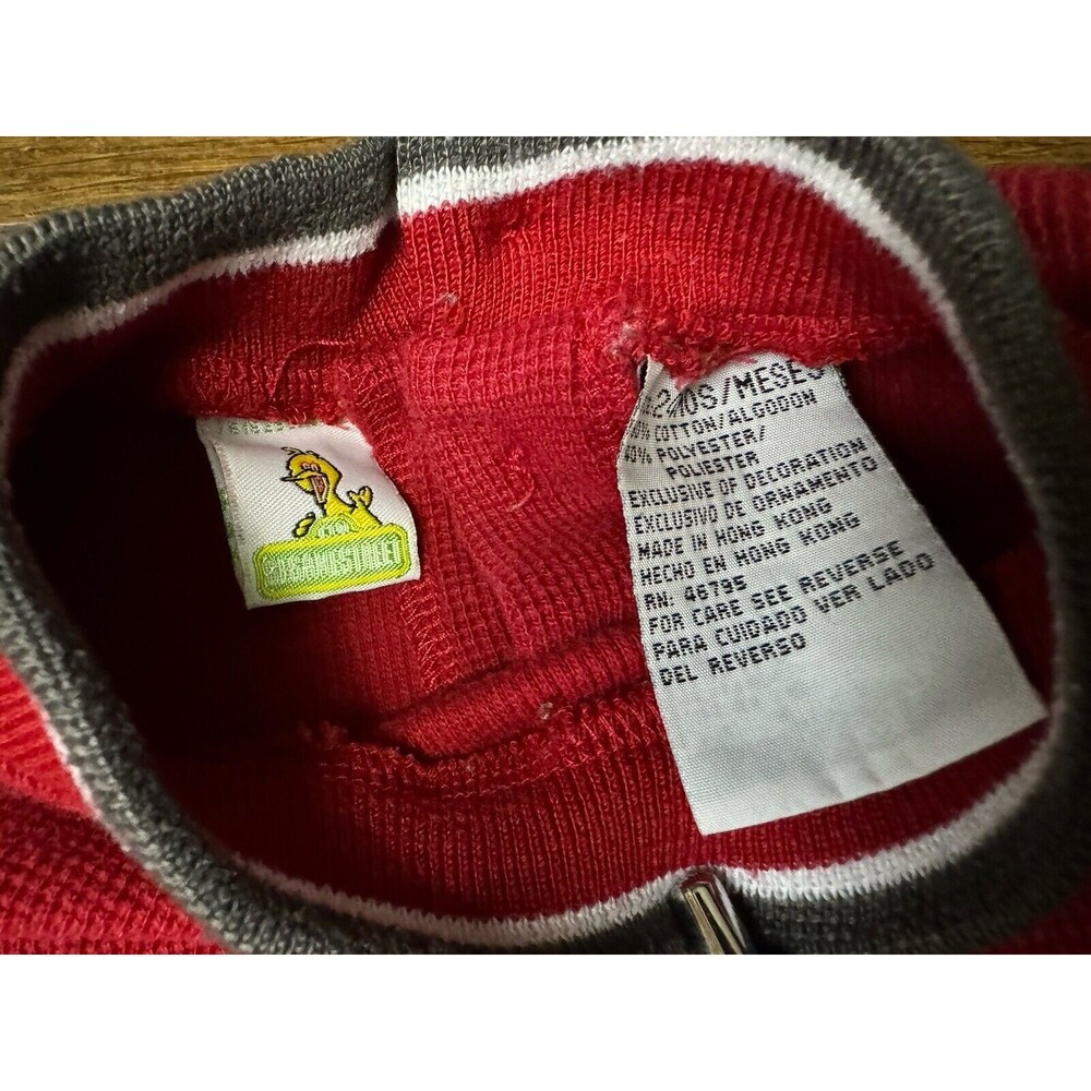 Vintage Sesame Street Jumper | Red Thermal Material | 90s Toddler Outfit - Picture 8 of 8